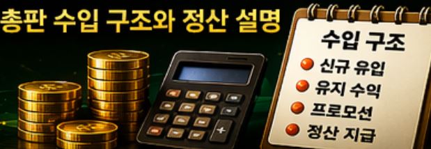 총판 수익 구조와 정산 흐름 설명 이미지